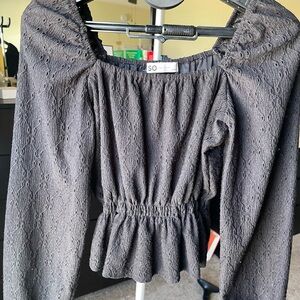 Boohoo Black Textured Blouse